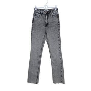 Women's Zara Gray Denim Split Ankle High Waist Jeans | Size 2